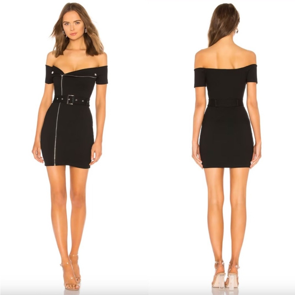 Revolve Black Moto Dress (XXS)